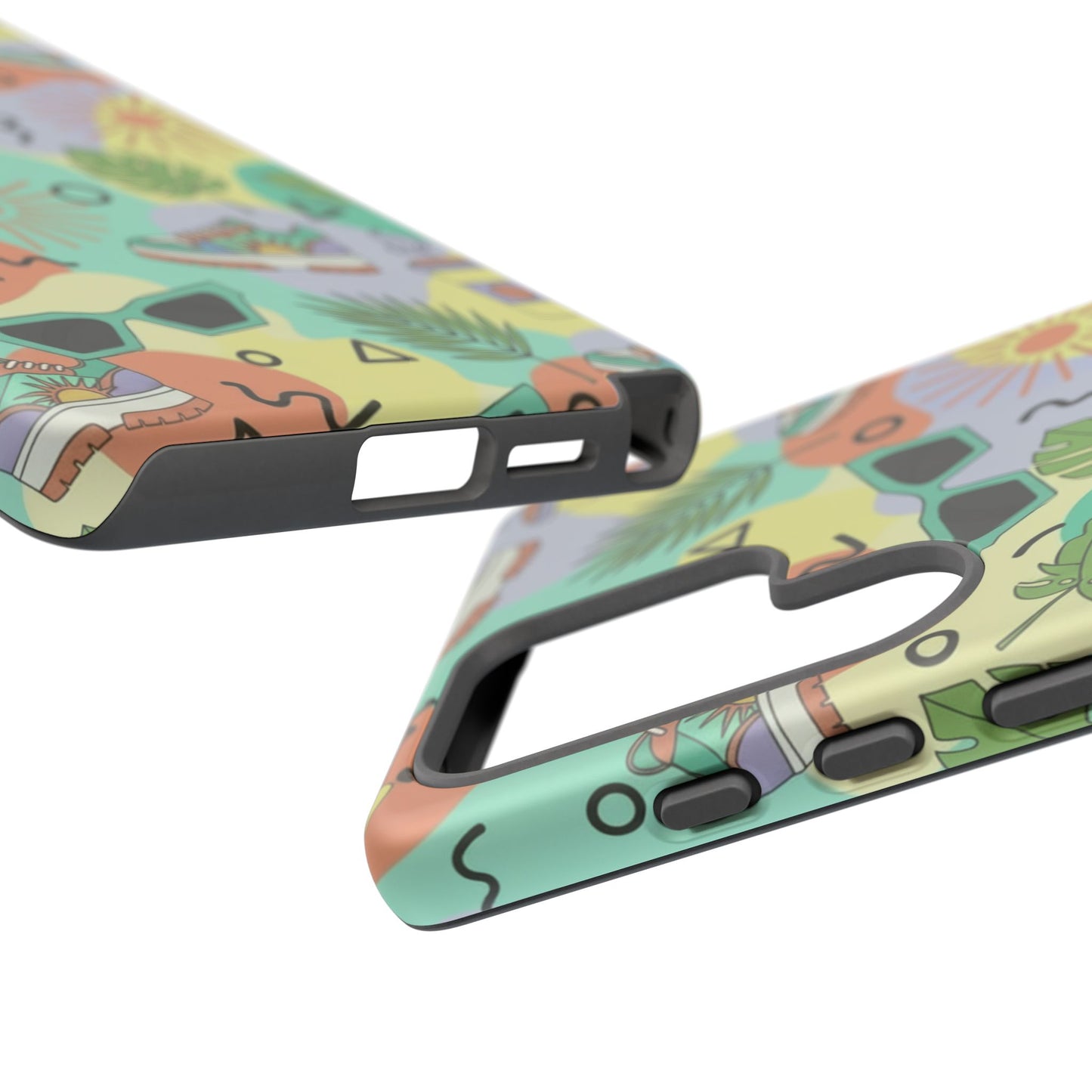 Tropical Summer Phone Case — Retro Sunglasses, Sneakers & Palm Pattern