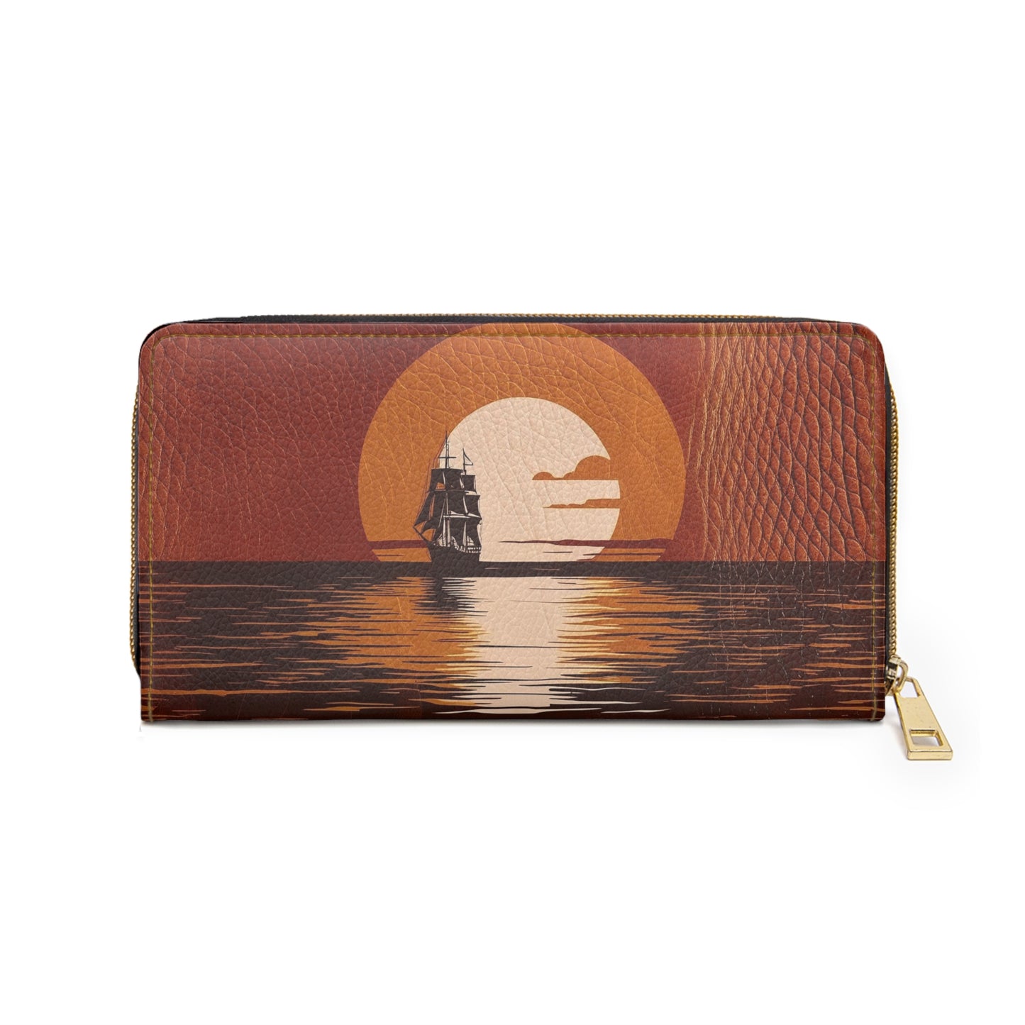 Nautical Women's Wallet - Vegan Leather Zippered Coastal Wallet