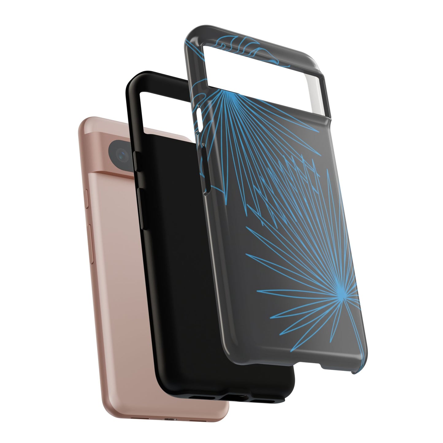 Blue Dandelion Burst Tough Phone Case — Protective Floral iPhone Cover