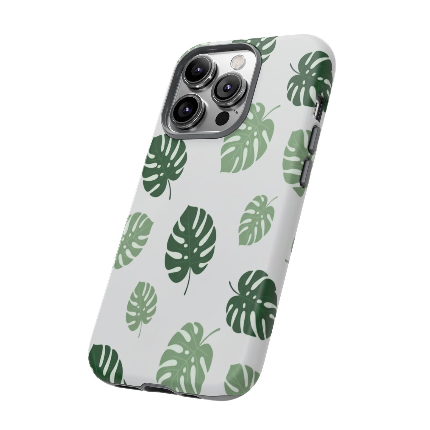 Monstera Leaf Phone Case — Tropical Green Pattern Tough Case