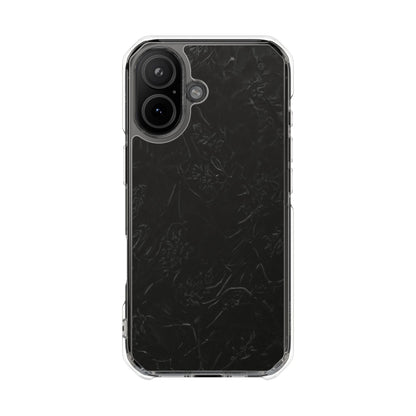 Magnetic Impact Phone Case — Black Floral Design