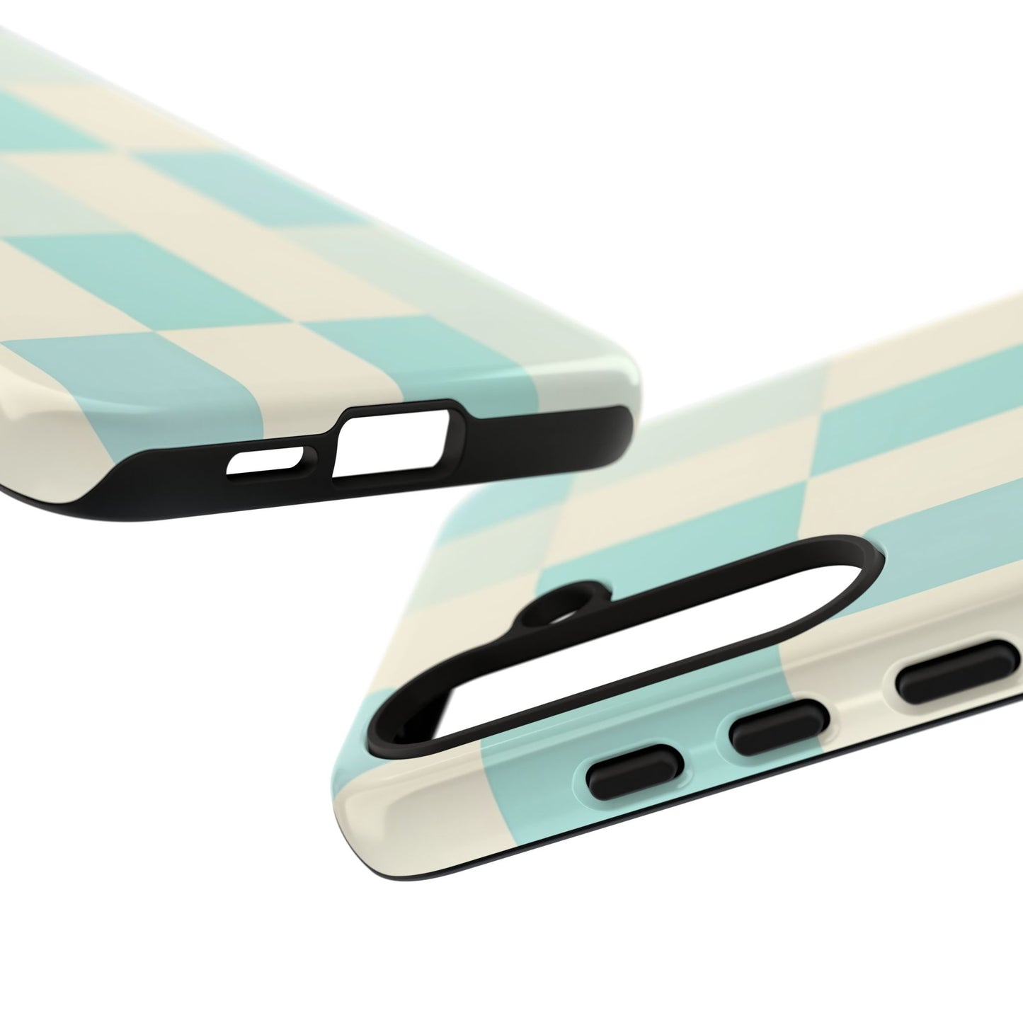 Pastel Checkerboard Tough Case – Mint & Cream Protective Phone Cover