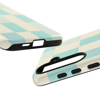 Pastel Checkerboard Tough Case – Mint & Cream Protective Phone Cover