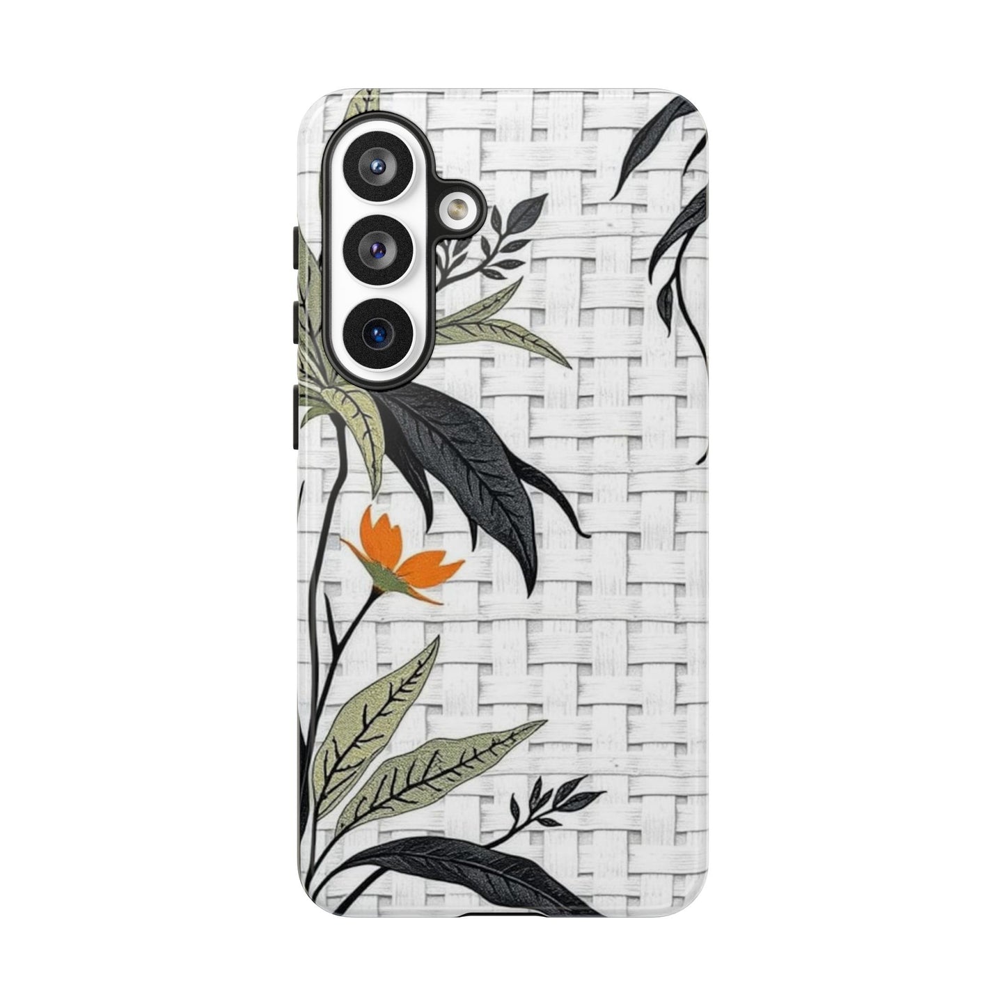 Floral Woven Tough Phone Case — Protective Botanical iPhone Cover