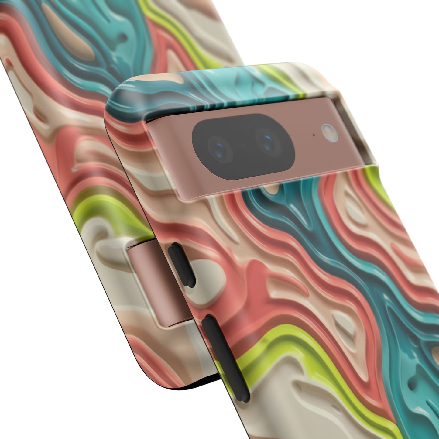 Abstract Contour Phone Case — Colorful Topographic Pattern Tough Case