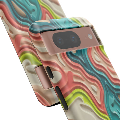 Abstract Contour Phone Case — Colorful Topographic Pattern Tough Case
