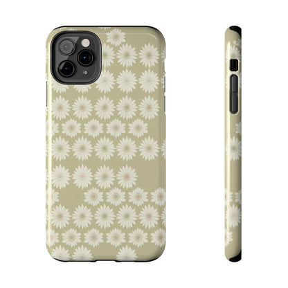 Daisy Pattern Tough Phone Case — Protective Floral iPhone Cover