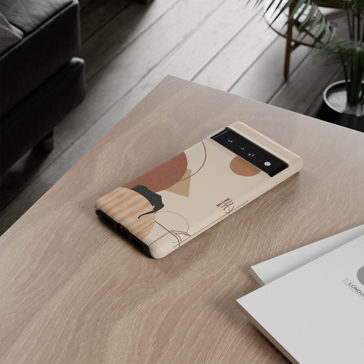 Abstract Earth Tones Phone Case — Minimal Geometric Design