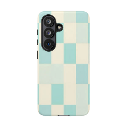 Pastel Checkerboard Tough Case – Mint & Cream Protective Phone Cover