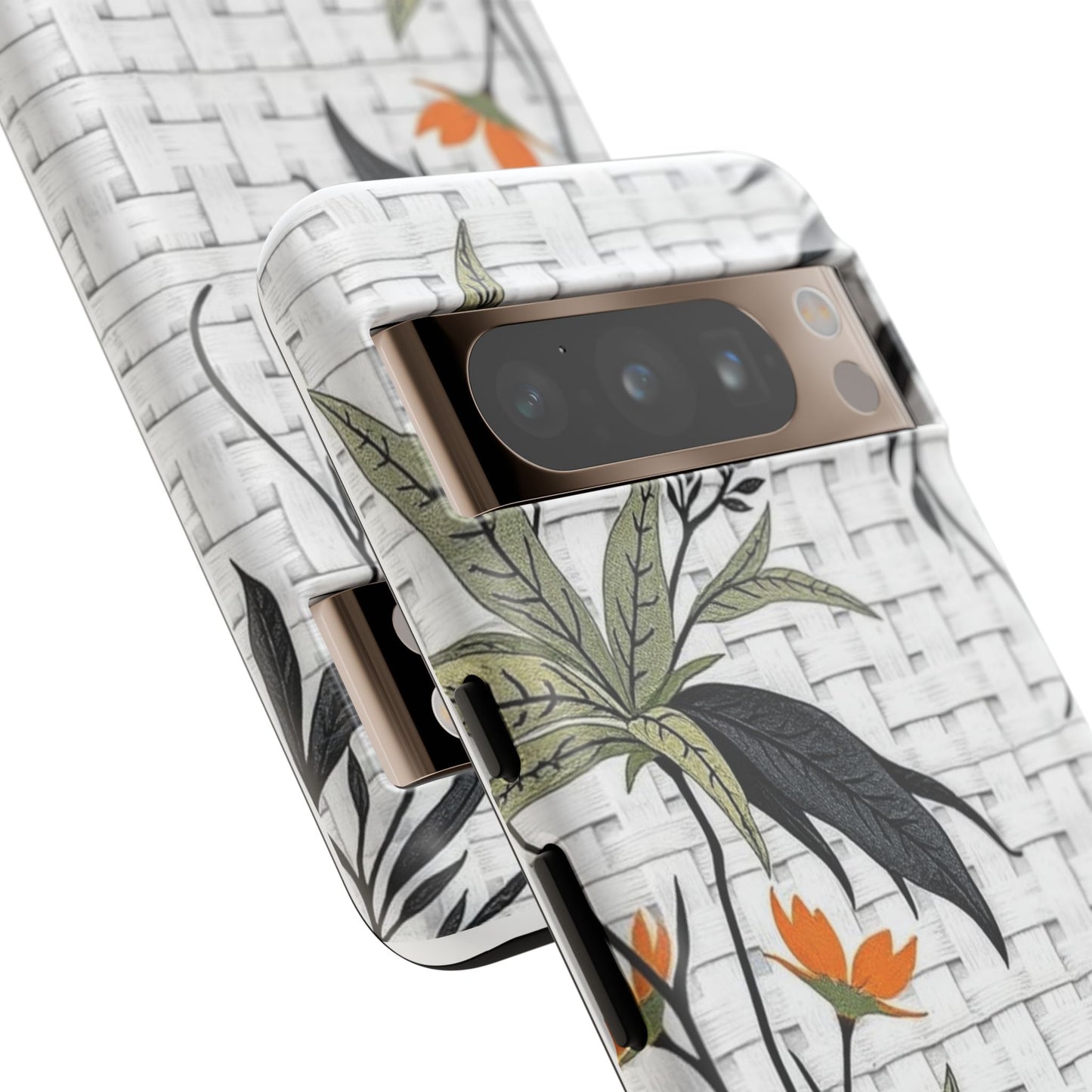 Floral Woven Tough Phone Case — Protective Botanical iPhone Cover