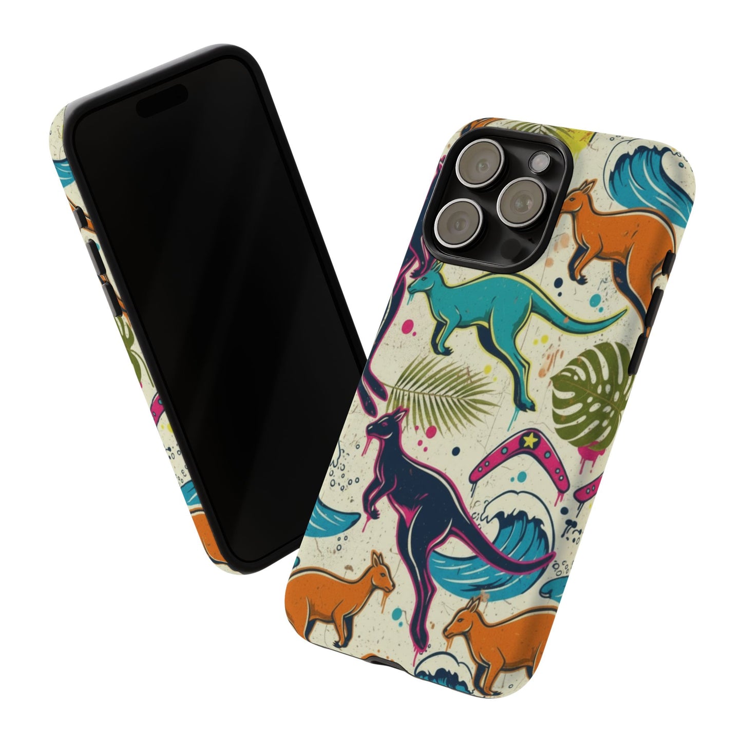 Tough Cases — Colorful Surfing Kangaroo Phone Case