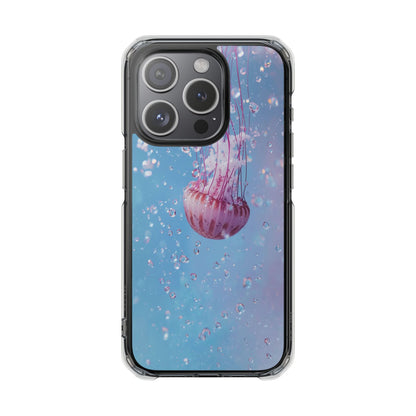 Jellyfish Clear Magnetic Impact Phone Case – Ocean Blue Underwater Design