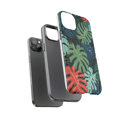 Tropical Monstera Phone Case — Colorful Leaf Protective Tough Case