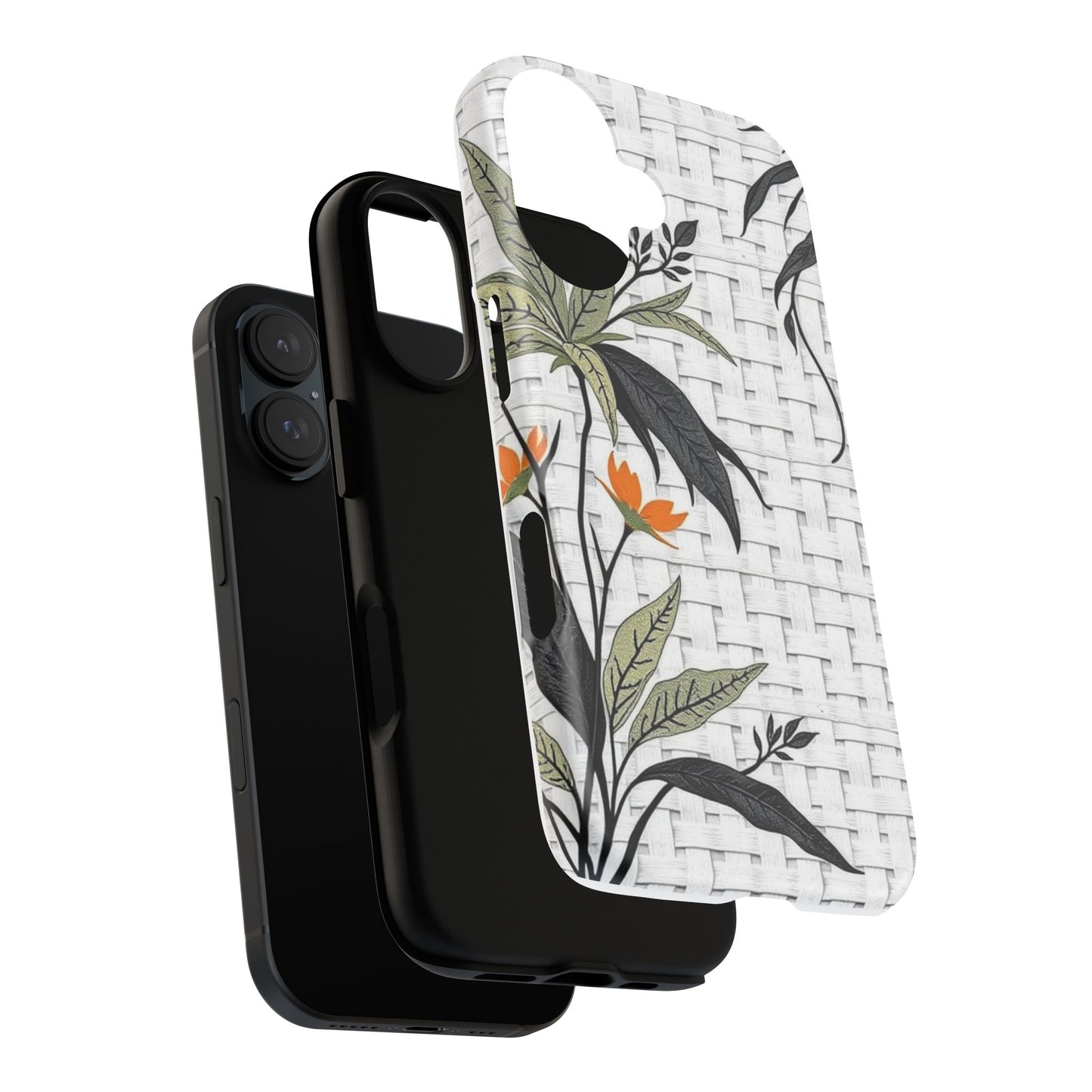 Floral Woven Tough Phone Case — Protective Botanical iPhone Cover