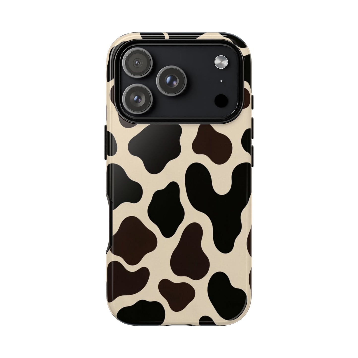 Cow Print Phone Case — Black & Cream Protective  Case