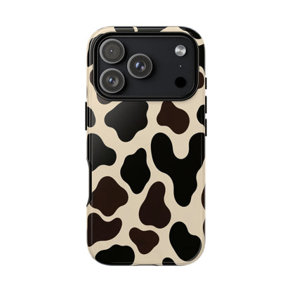 Cow Print Phone Case — Black & Cream Protective  Case