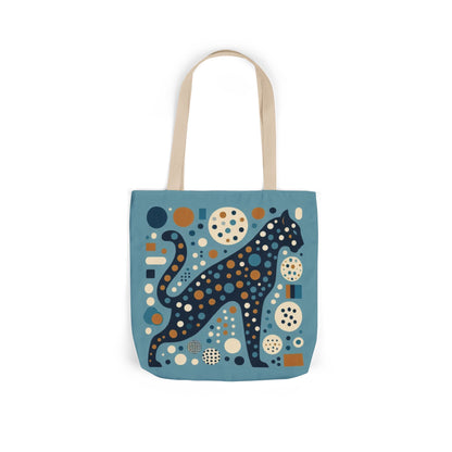 Leopard Canvas Tote — Retro Dot Pattern Eco Bag