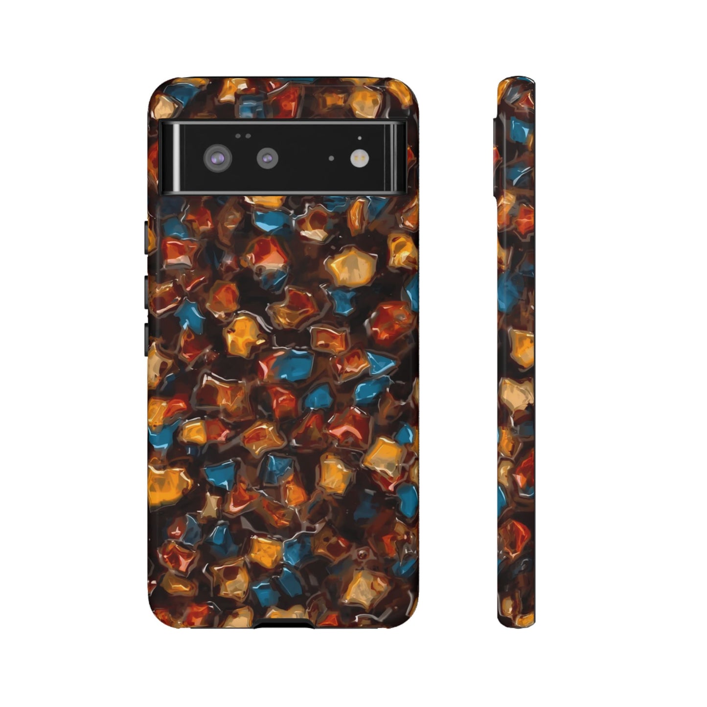 Phone Case - Amber Tortoiseshell Mosaic Protective Cover