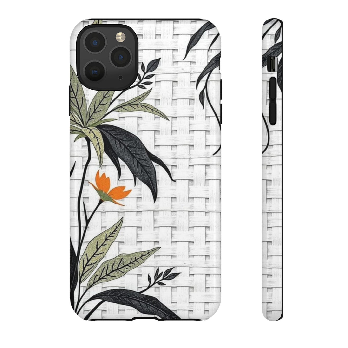 Floral Woven Tough Phone Case — Protective Botanical iPhone Cover