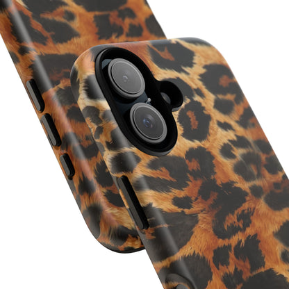 Leopard Print Tough Phone Case – Rugged Protective iPhone Cover