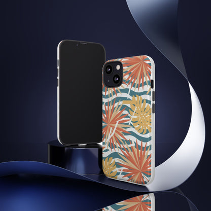 Tropical Palm Tough Phone Case – Retro Wave Floral Protective Cover