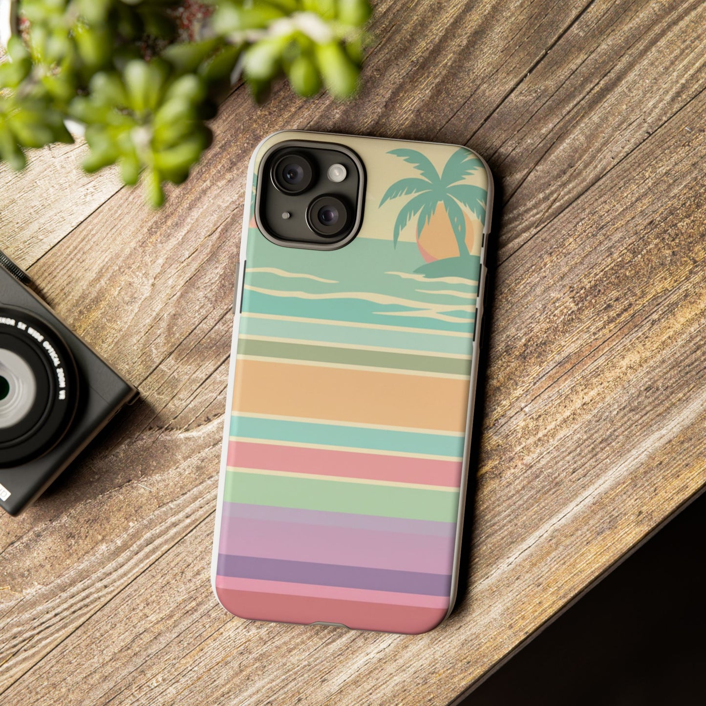 Tough Case — Retro Pastel Sunset Palm Tree Phone Case