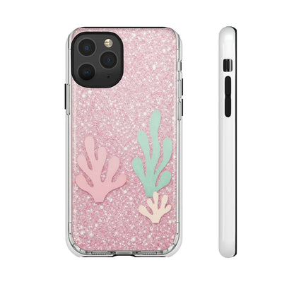 Pink Glitter Seaweed Tough Case - Sparkle Protective Phone Cover