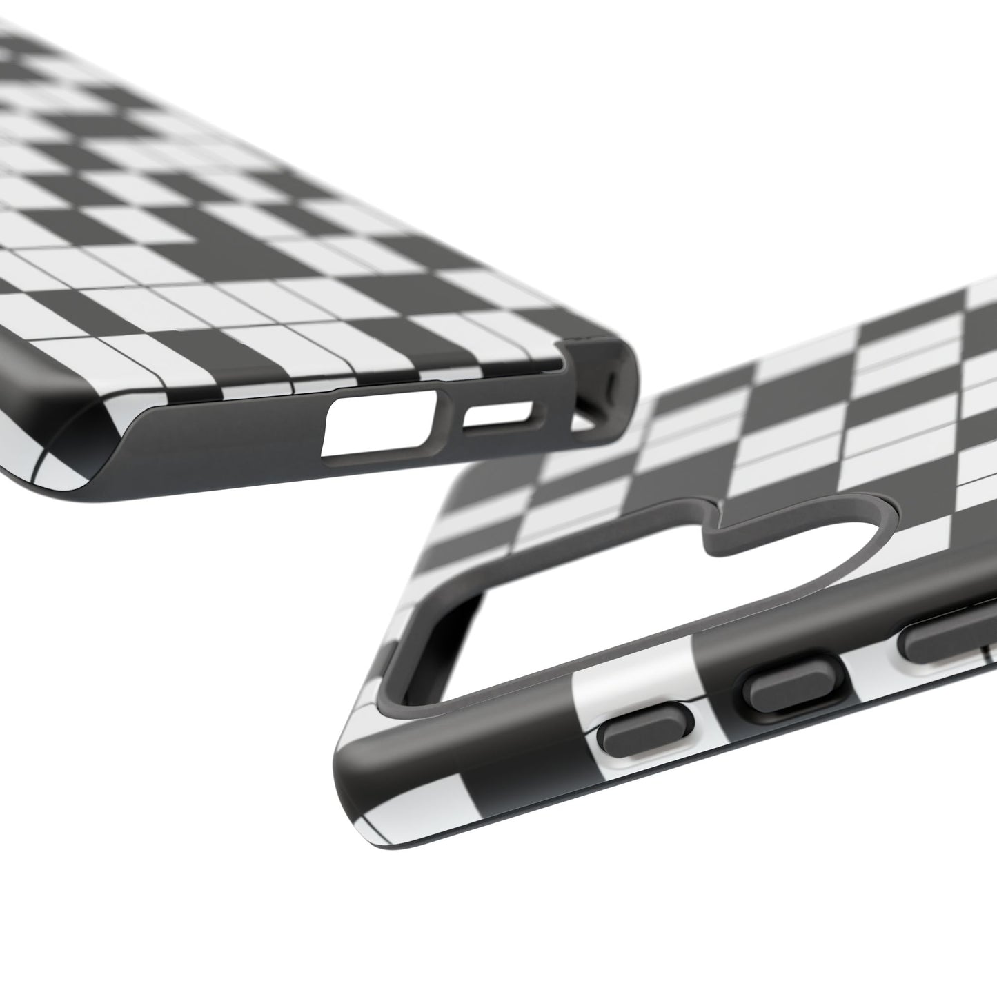 Crossword Grid Phone Case — Black & White Puzzle Pattern Tough Phone Cover