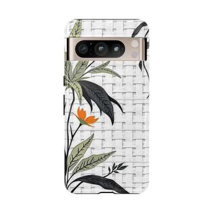 Floral Woven Tough Phone Case — Protective Botanical iPhone Cover