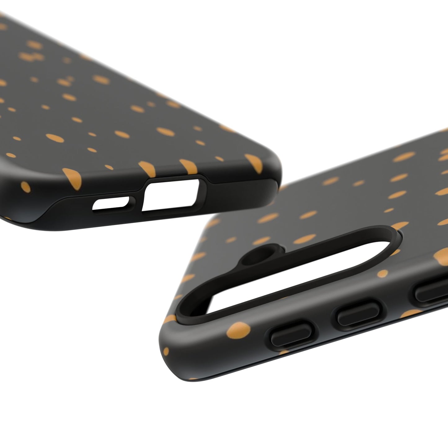 Black & Gold Dot Tough Phone Case — Protective Sparkle Pattern
