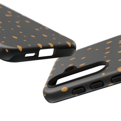 Black & Gold Dot Tough Phone Case — Protective Sparkle Pattern