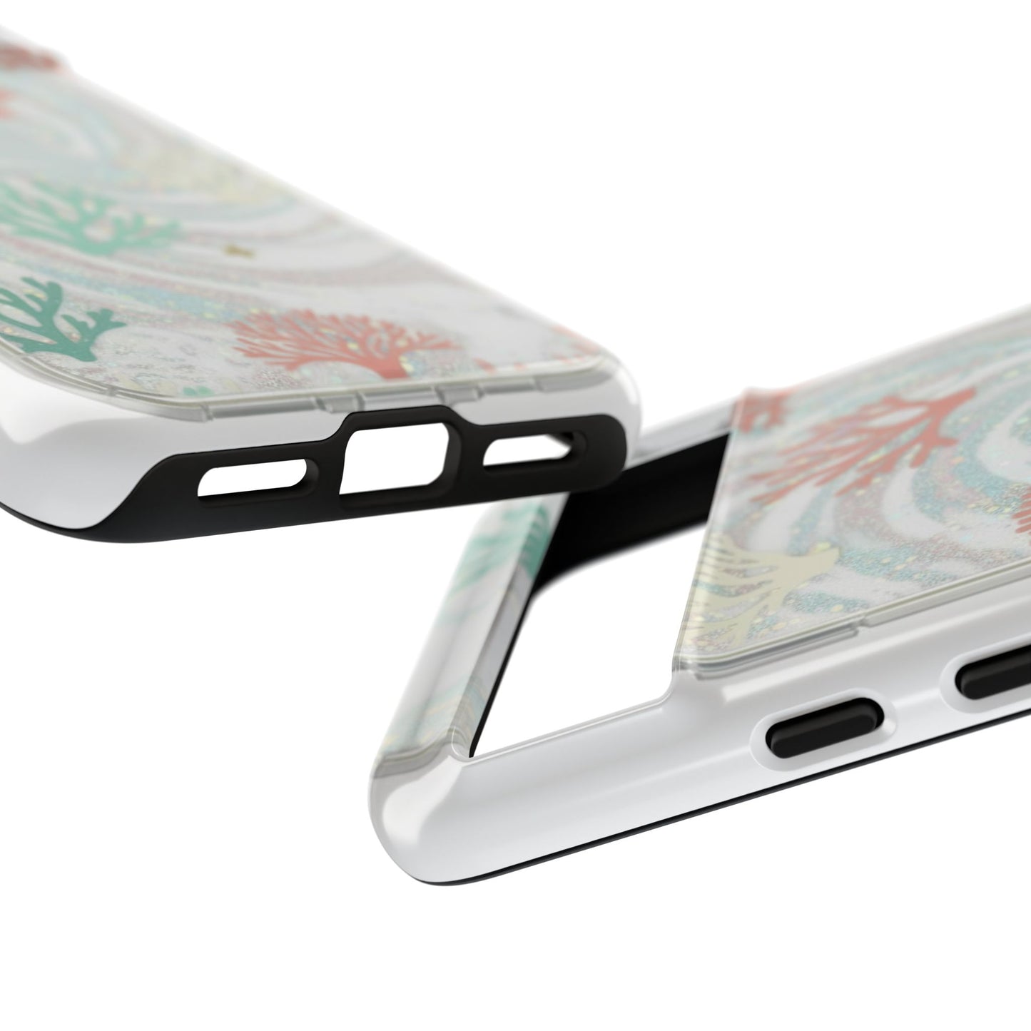 Seafoam Coral Tough Phone Case - Pastel Ocean Wave Design