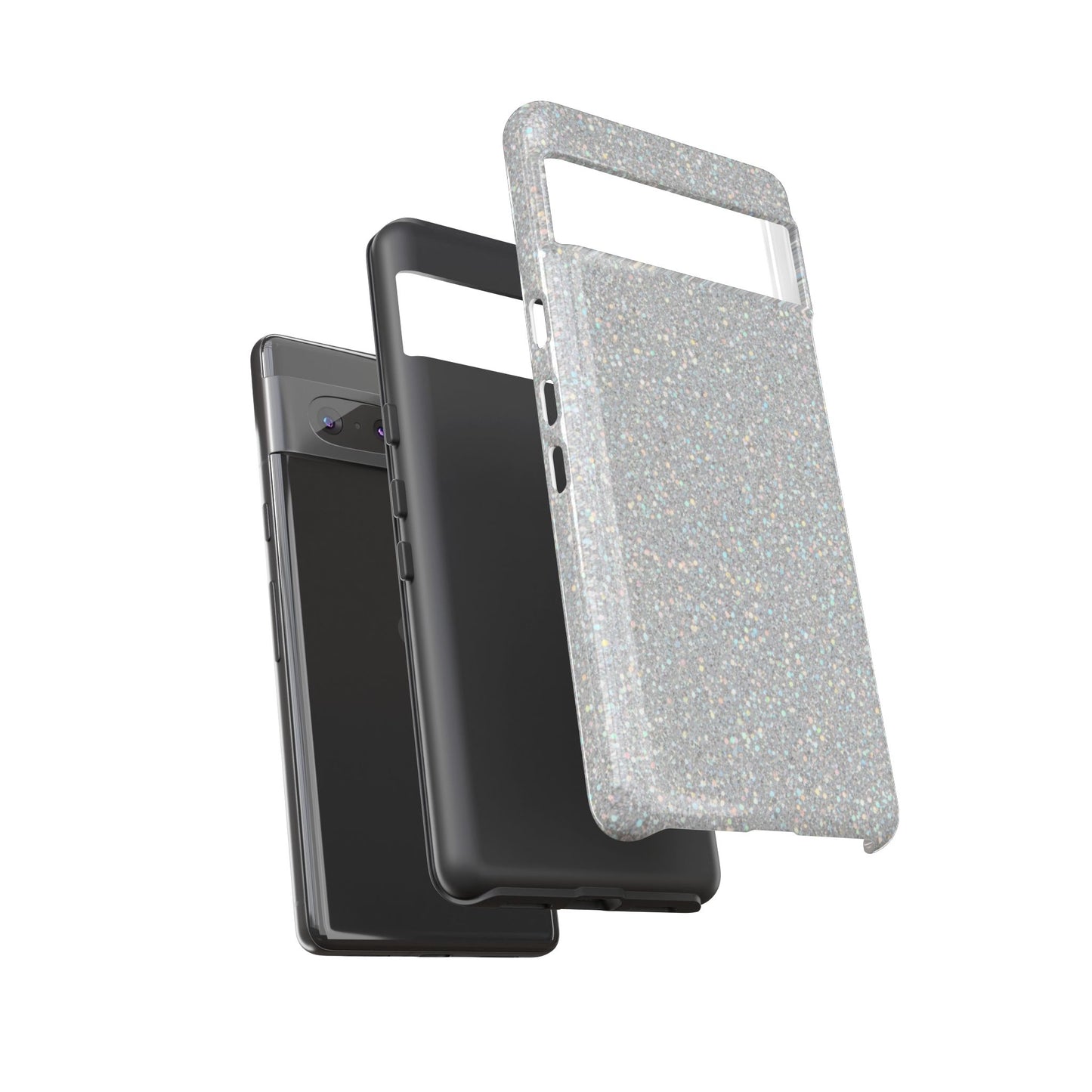 Glitter Silver Tough Phone Case — Sparkling Protective Phone Case