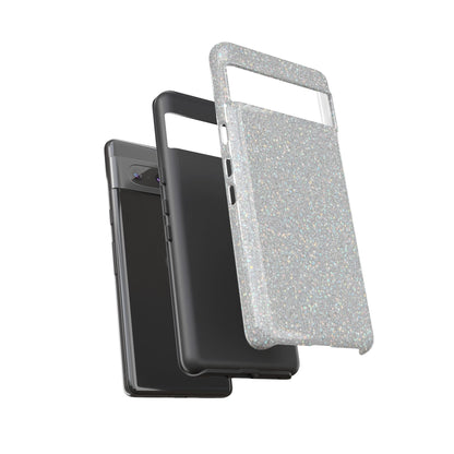 Glitter Silver Tough Phone Case — Sparkling Protective Phone Case