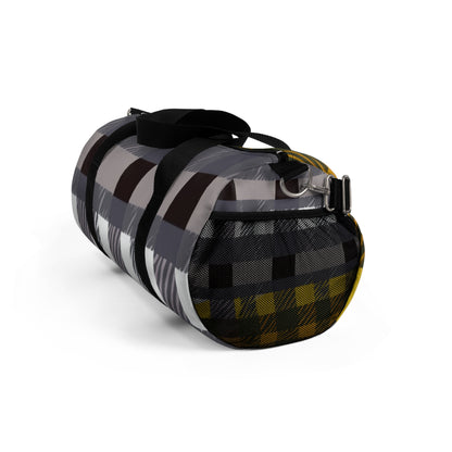 Gray Plaid Duffel Bag — Cozy Check Travel Gym Bag