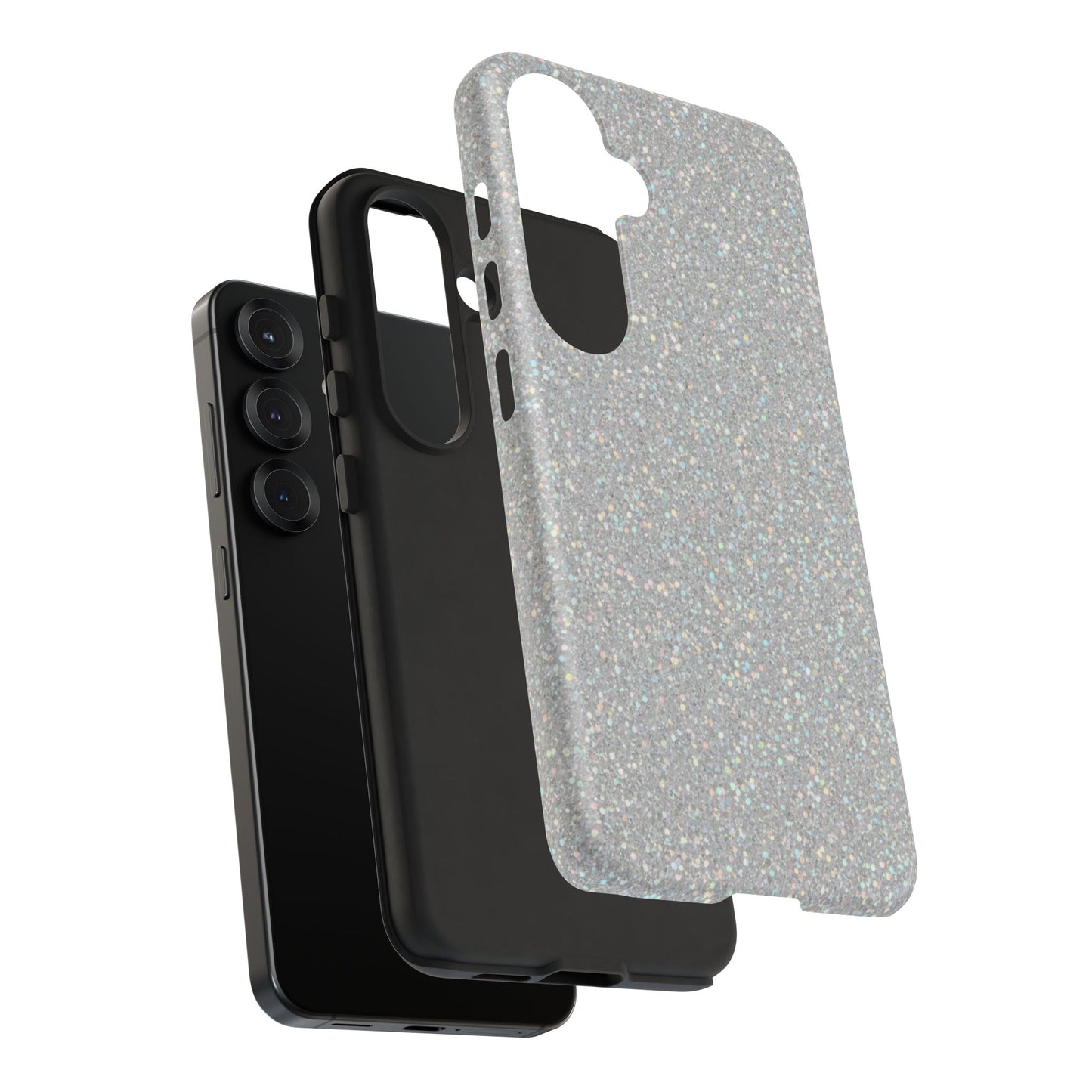 Glitter Silver Tough Phone Case — Sparkling Protective Phone Case