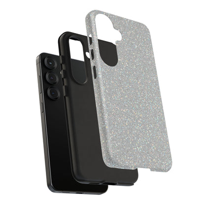 Glitter Silver Tough Phone Case — Sparkling Protective Phone Case
