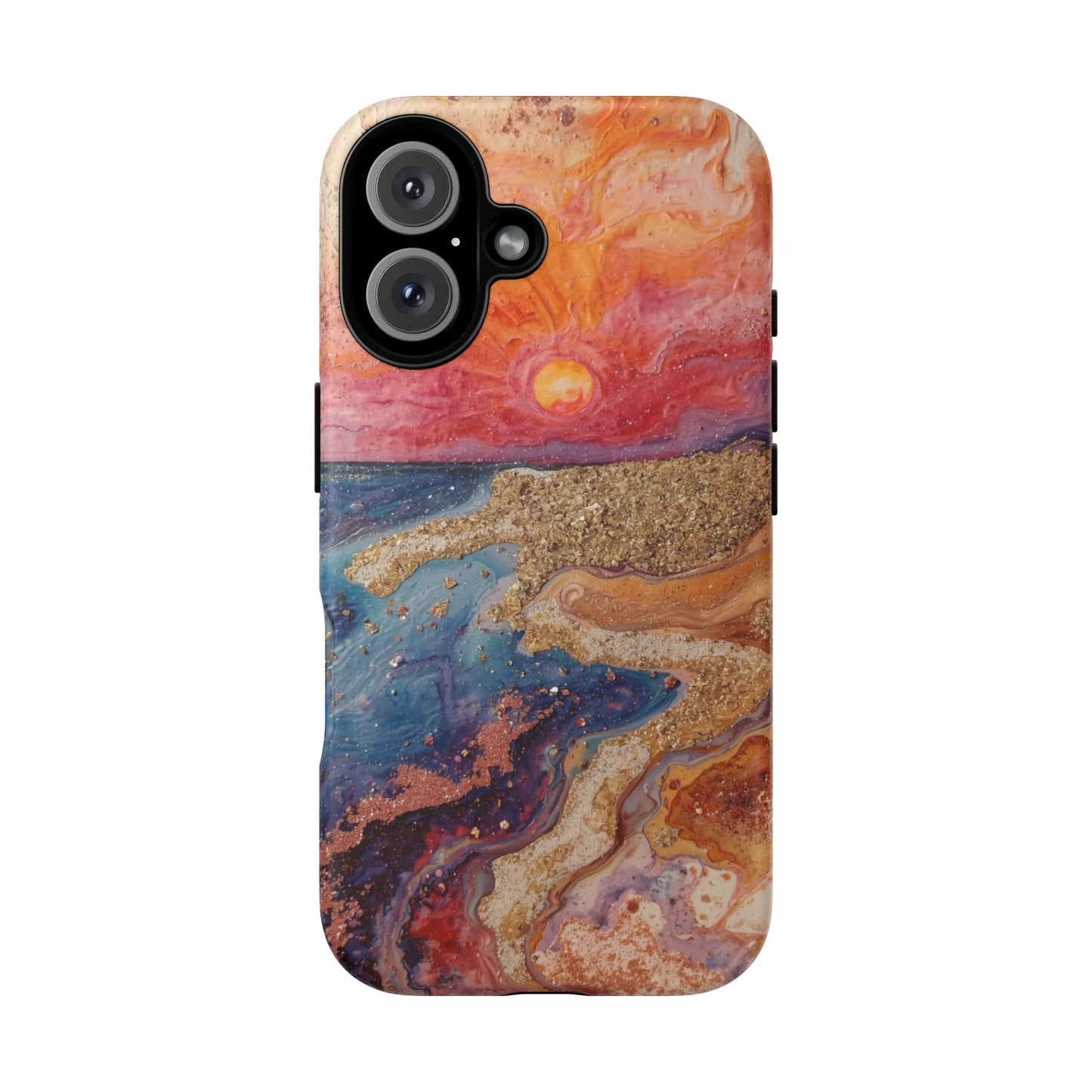 Sunset Coast Phone Case — Colorful Abstract Beach Art Tough Case