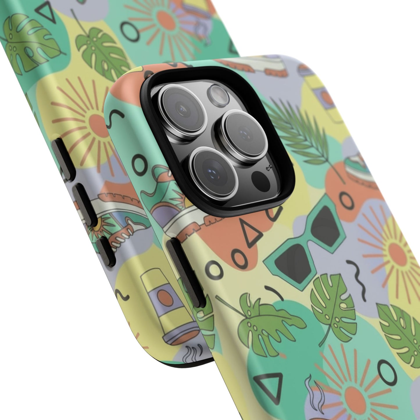 Tropical Summer Phone Case — Retro Sunglasses, Sneakers & Palm Pattern