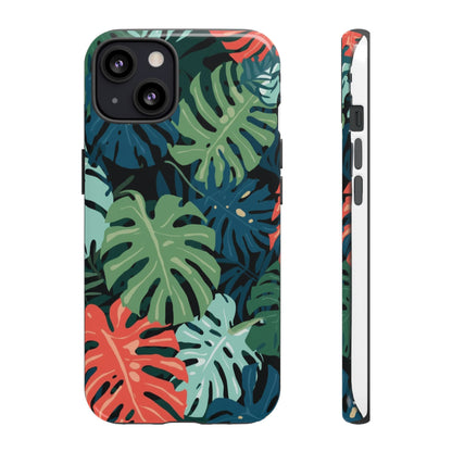 Tropical Monstera Phone Case — Colorful Leaf Protective Tough Case