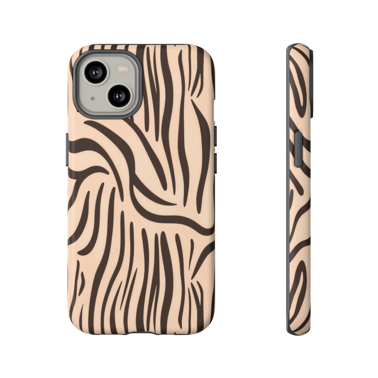Zebra Stripe Tough Phone Case – Neutral Animal Print Protective Cover