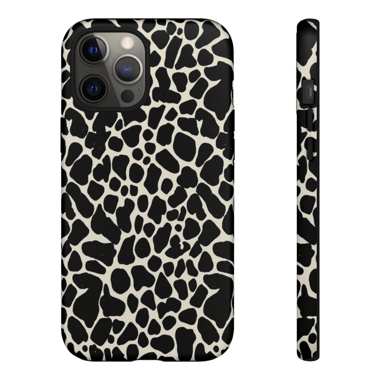 Black and White Cowhide Phone Case — Protective Tough Case