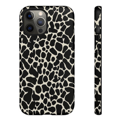 Black and White Cowhide Phone Case — Protective Tough Case