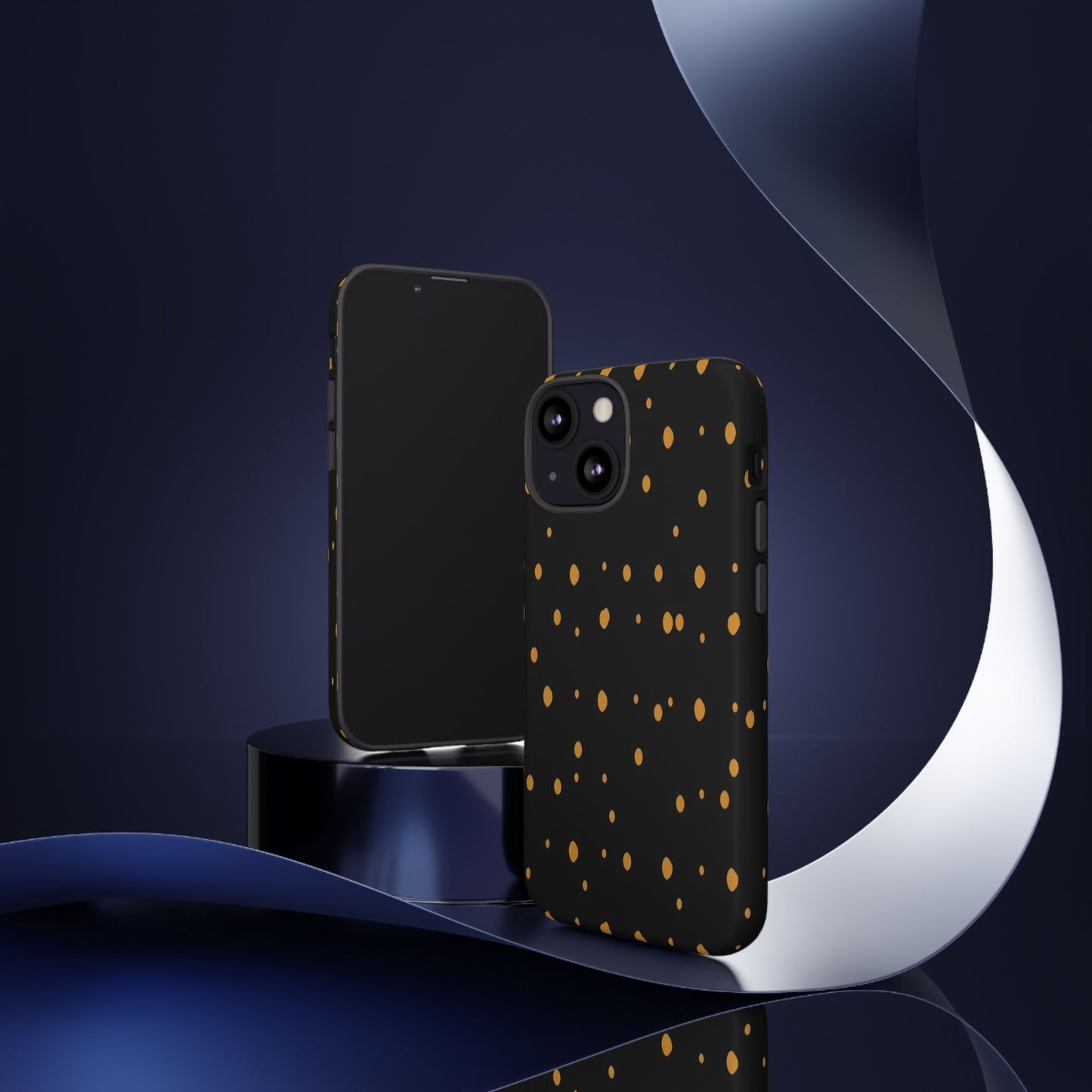 Black & Gold Dot Tough Phone Case — Protective Sparkle Pattern