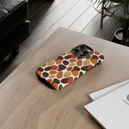 Phone Case — Retro Pebble Pattern in Warm Autumn Colors