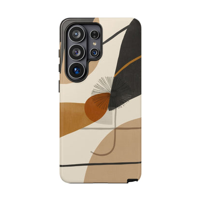 Abstract Earth Tone Phone Case — Mid-Century Minimalist Tough Case
