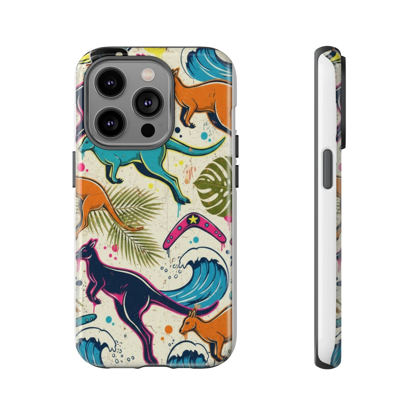 Tough Cases — Colorful Surfing Kangaroo Phone Case