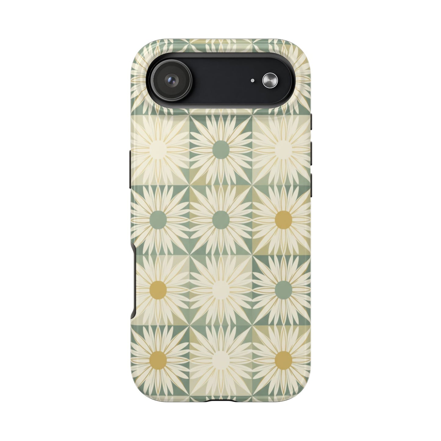 Retro Daisy Tough Phone Case — Vintage Floral Protective Cover for iPhone