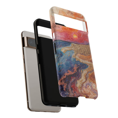 Sunset Coast Phone Case — Colorful Abstract Beach Art Tough Case
