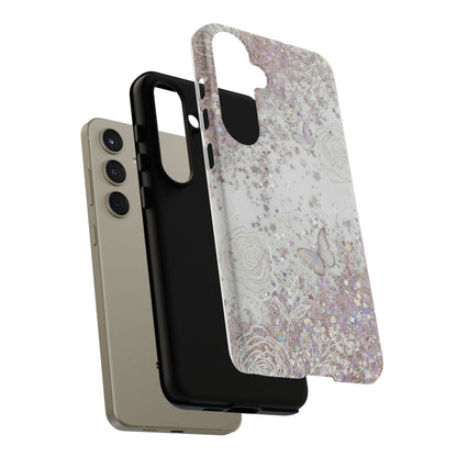 Butterfly Glitter Tough Phone Case — Floral Sparkle Protective Case